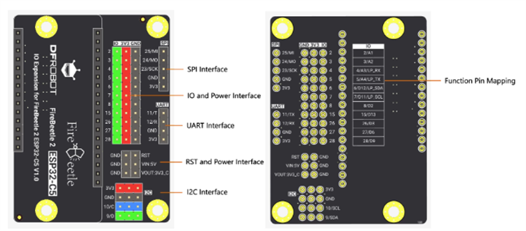 Mechanical Drawing - DFRobot DFR1284 FireBeetle 2 ESP32-C5-U (N4) Dev Kit